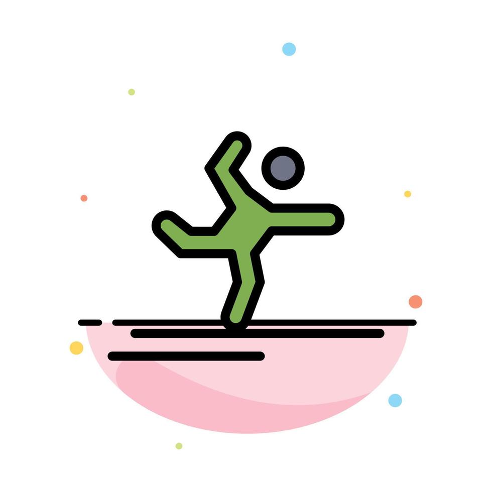 Athlete Gymnastics Performing Stretching Abstract Flat Color Icon Template vector