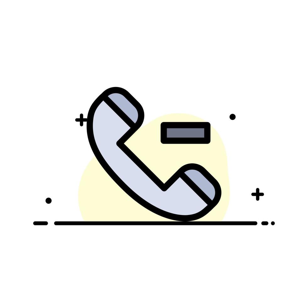 Call Contact Delete  Business Flat Line Filled Icon Vector Banner Template