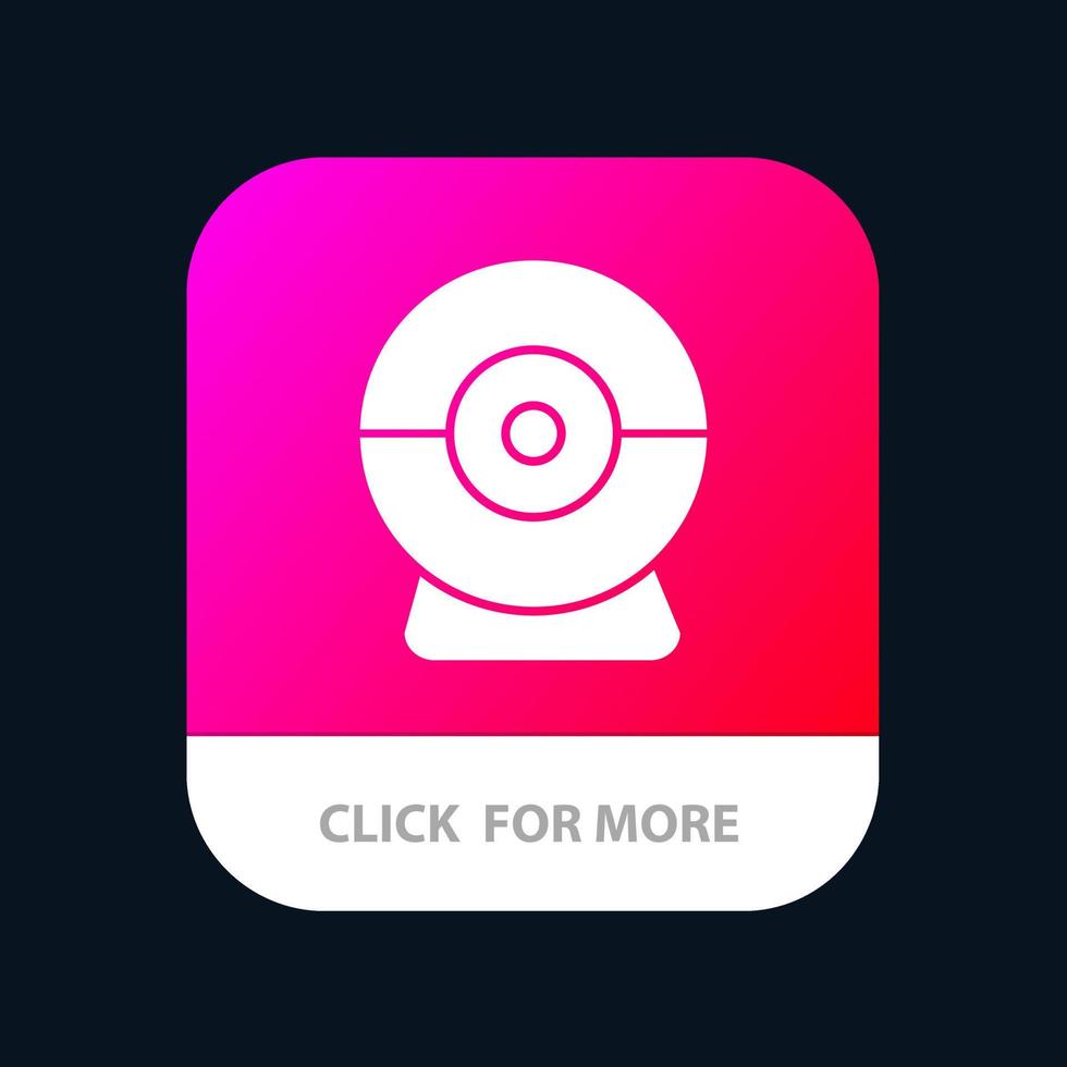 Camera Webcam Security Mobile App Button Android and IOS Glyph Version vector