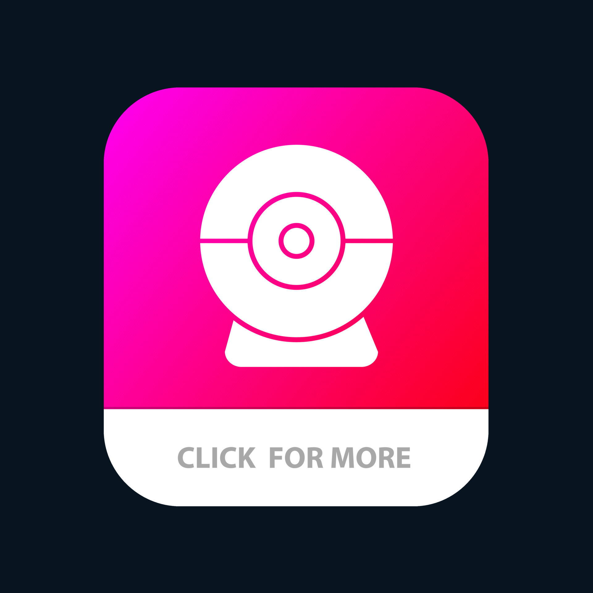 Camera Webcam Security Mobile App Button Android and IOS Glyph Version