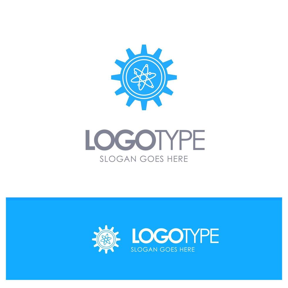 Experiment Gear Setting Lab Blue Solid Logo with place for tagline vector