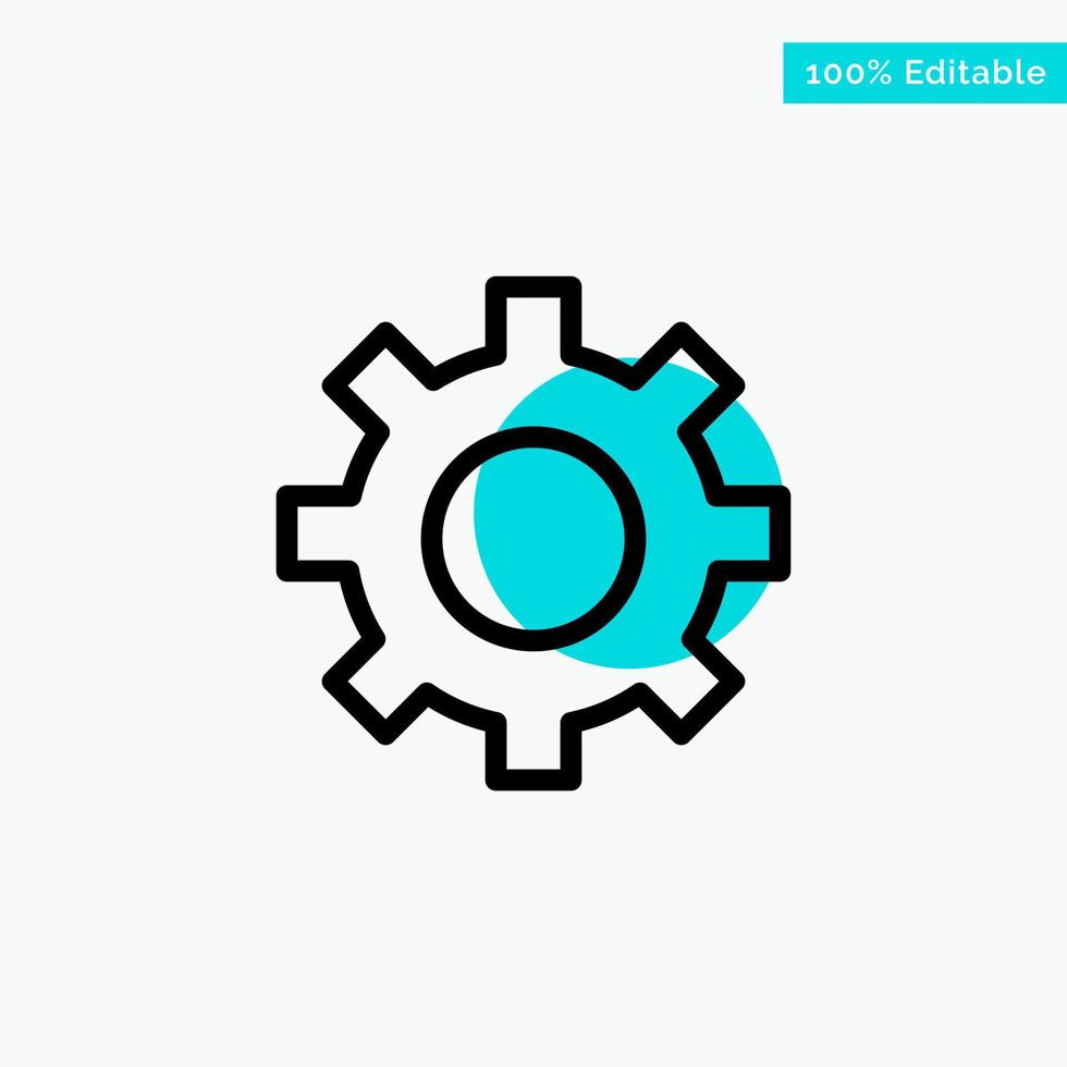 Setting Gear Interface User turquoise highlight circle point Vector icon