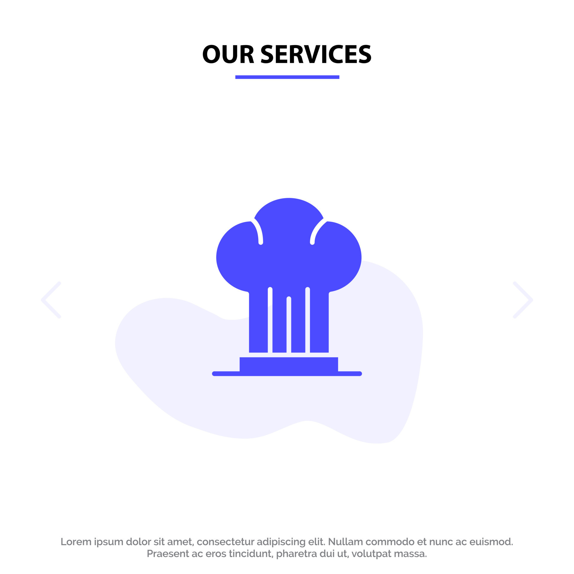 Our Services Cap Chef Cooker Hat Restaurant Solid Glyph Icon  card