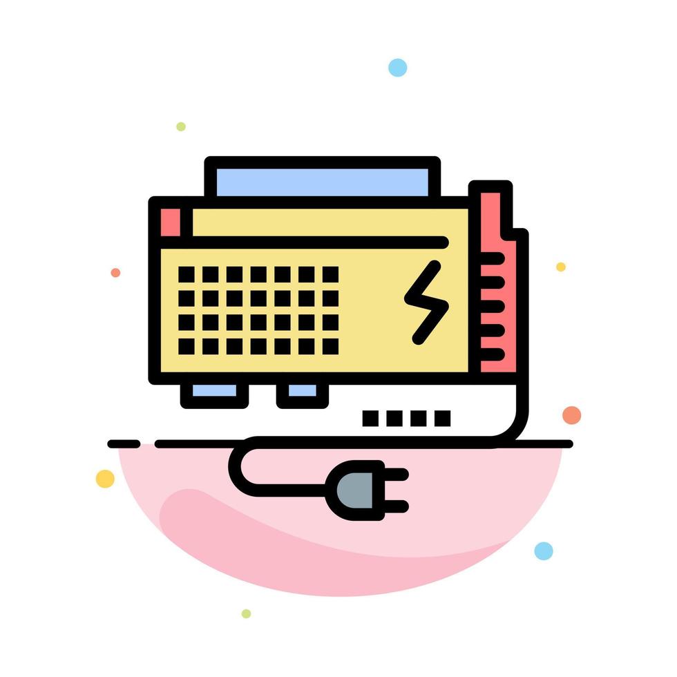 Apc Battery Computer Power Source Abstract Flat Color Icon Template vector