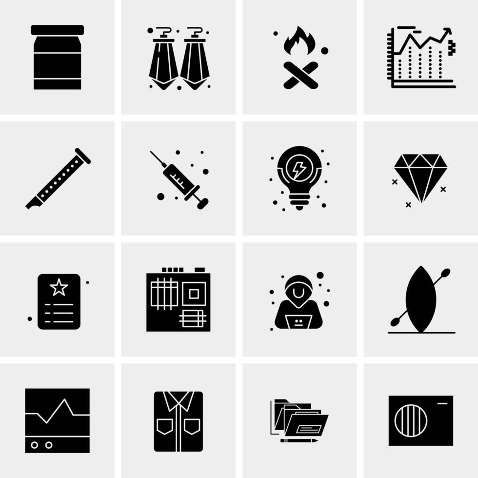 16 iconos de negocios universales vector ilustración de icono creativo para usar en proyectos relacionados con la web y dispositivos móviles