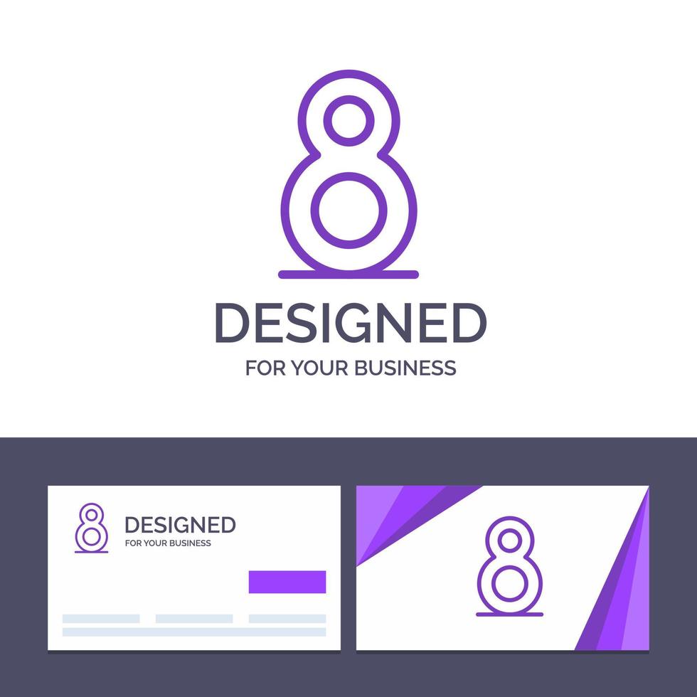 Creative Business Card and Logo template Eight 8th 8  Vector Illustration