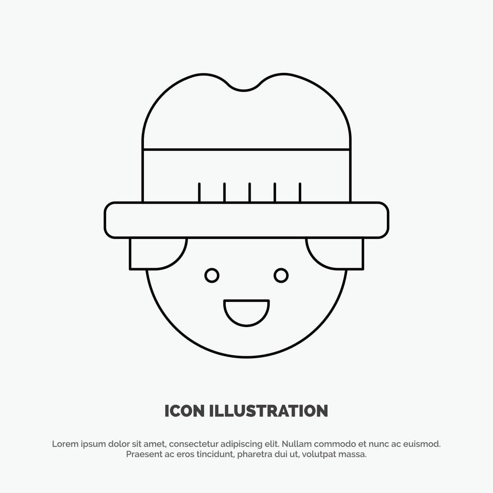 Farmer Gardener Man Line Icon Vector