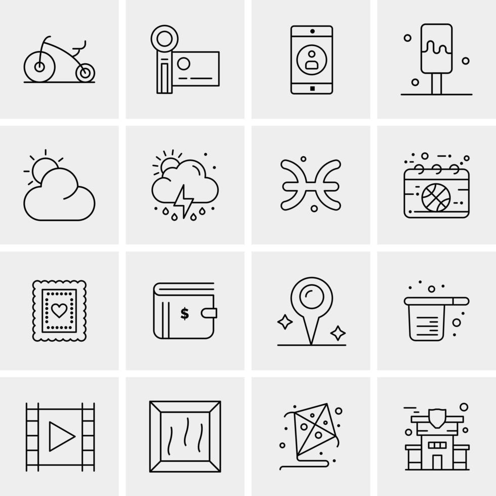 16 Universal Business Icons Vector Creative Icon Illustration to use in web and Mobile Related project