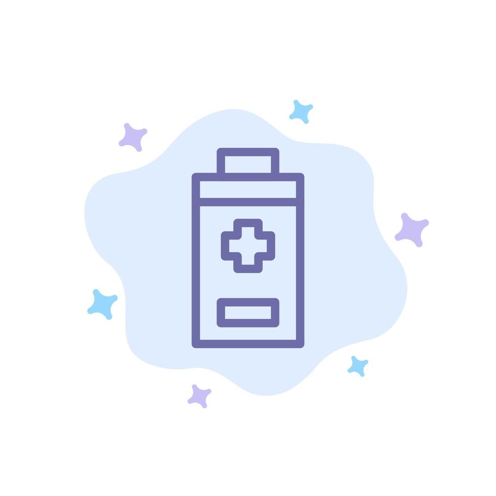 Battery Minus Plus Blue Icon on Abstract Cloud Background vector