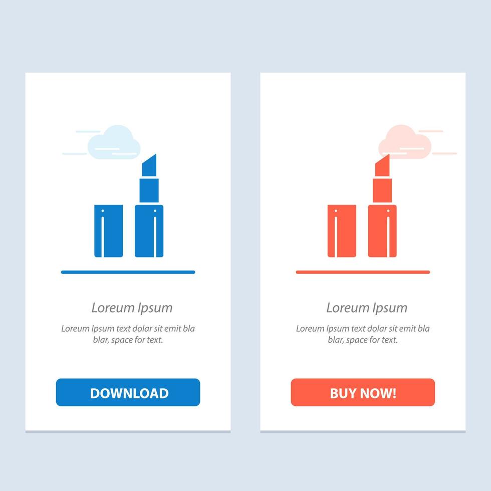 Lipstick Makeup  Blue and Red Download and Buy Now web Widget Card Template vector