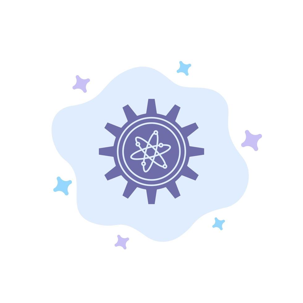 Experiment Gear Setting Lab Blue Icon on Abstract Cloud Background vector