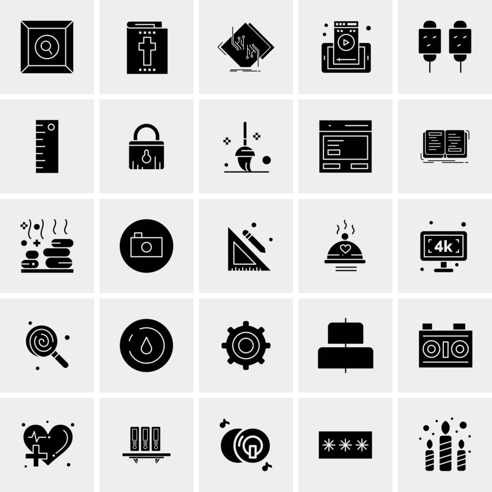 25 iconos de negocios universales vector ilustración de icono creativo para usar en proyectos relacionados con la web y dispositivos móviles