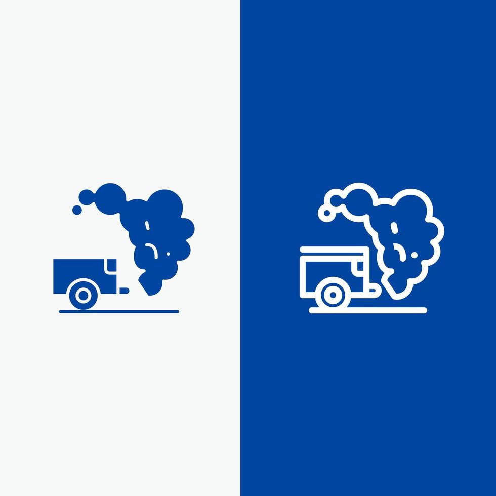 Dump Environment Garbage Pollution Line and Glyph Solid icon Blue banner Line and Glyph Solid icon Blue banner vector