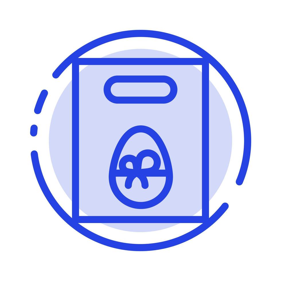 Weight Egg Gift Easter Blue Dotted Line Line Icon vector