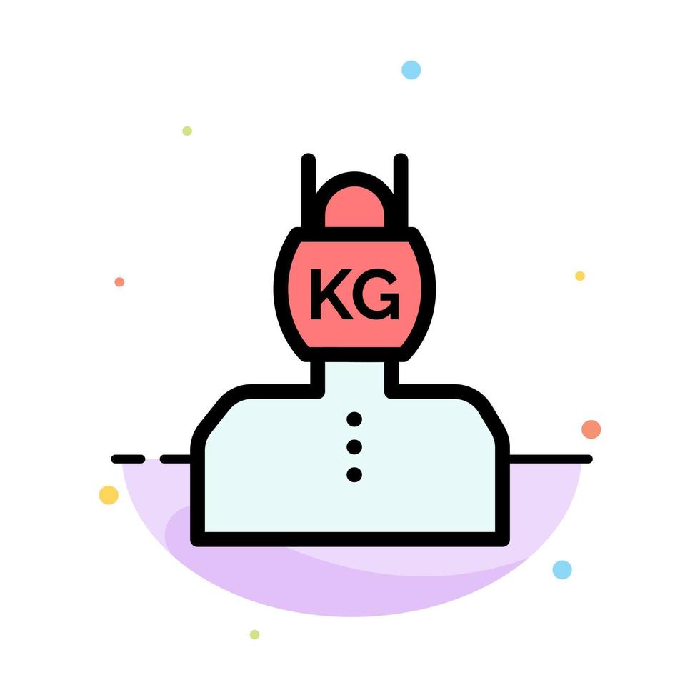Head Life Problem Stress Weight Abstract Flat Color Icon Template vector