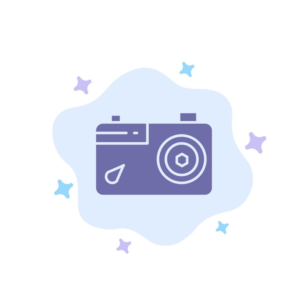 Camera Image Picture Photo Blue Icon on Abstract Cloud Background vector