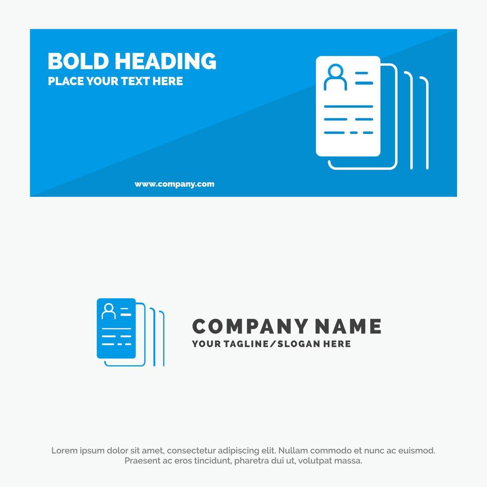 Document Find Job Search SOlid Icon Website Banner and Business Logo Template vector