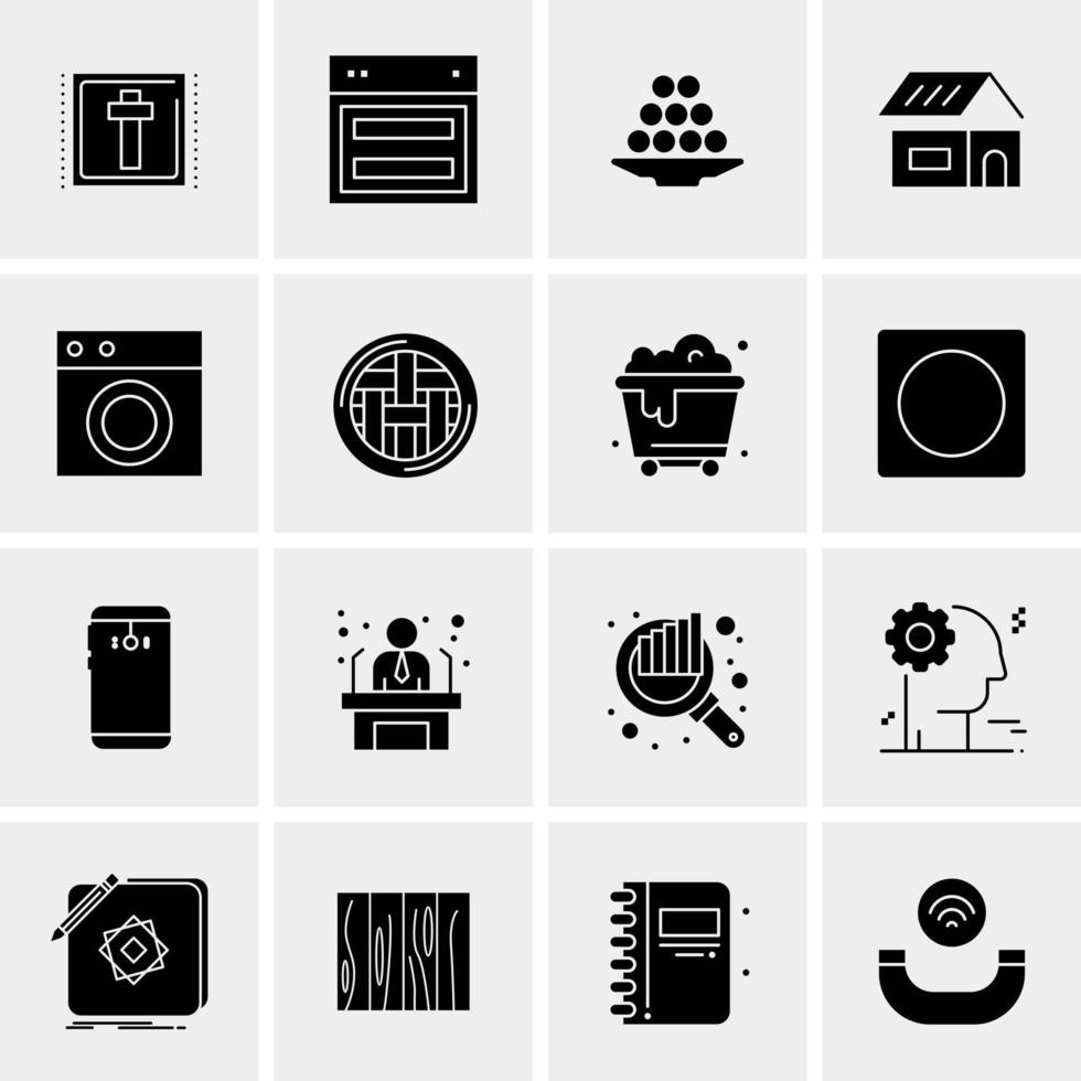 16 iconos de negocios universales vector ilustración de icono creativo para usar en proyectos relacionados con la web y dispositivos móviles