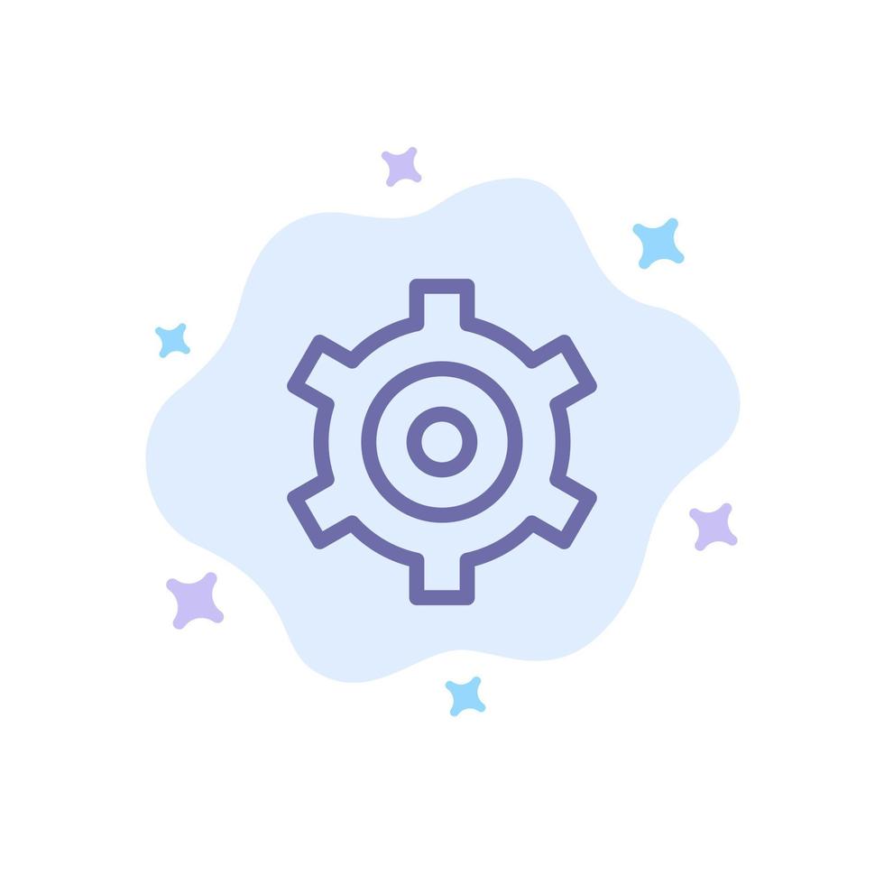Gear Setting Cogs Blue Icon on Abstract Cloud Background vector