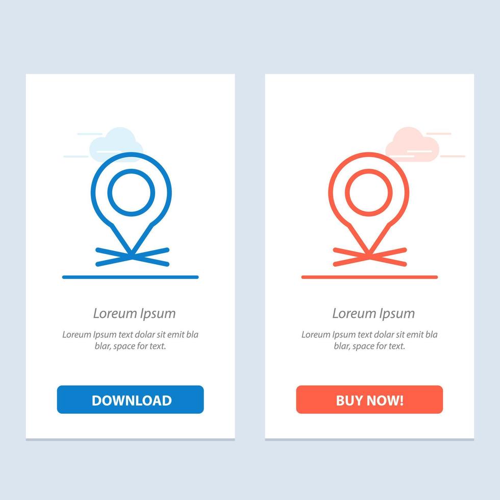 Location Map Pointer Pin  Blue and Red Download and Buy Now web Widget Card Template vector