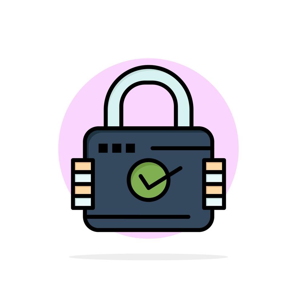 Lock Padlock Security Secure Abstract Circle Background Flat color Icon vector