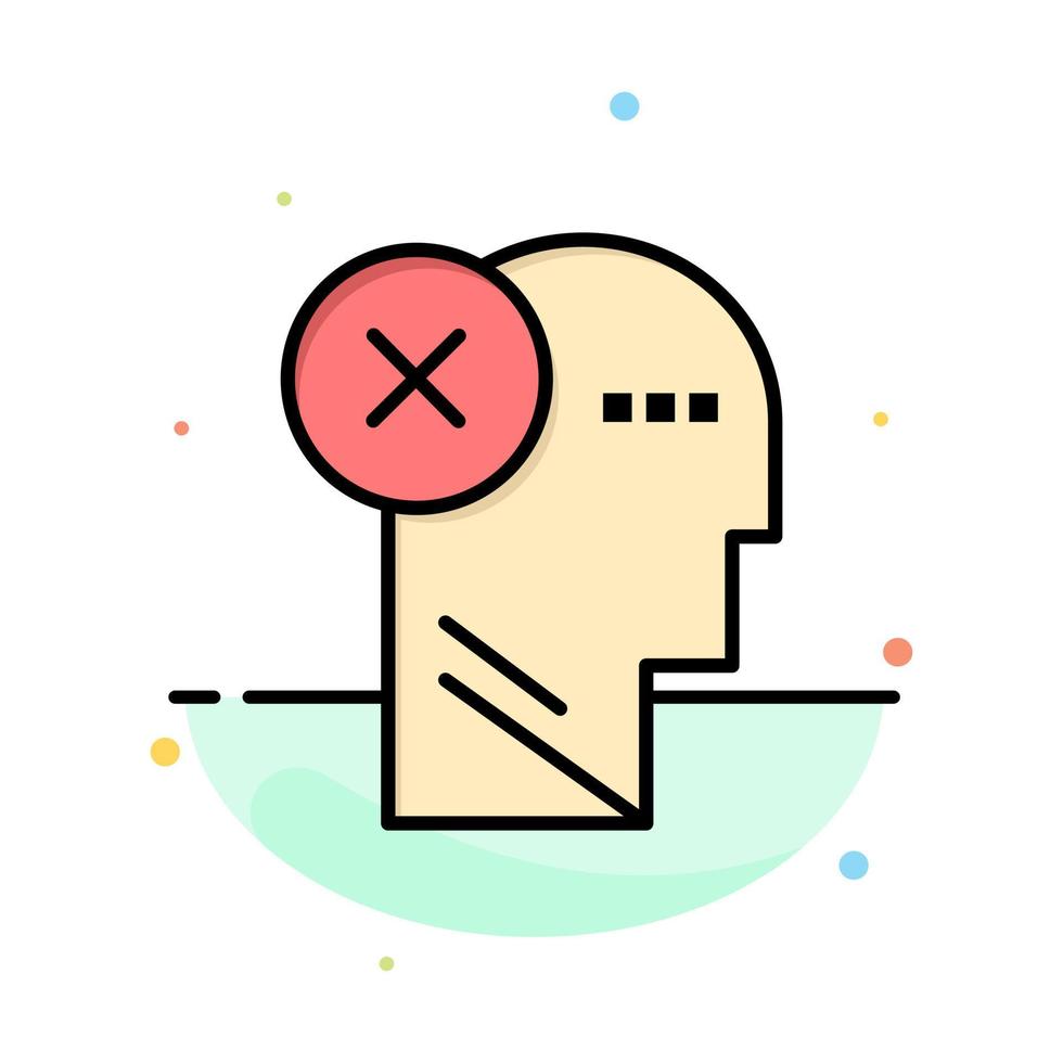 Brain Failure Head Human Mark Mind Thinking Abstract Flat Color Icon Template vector