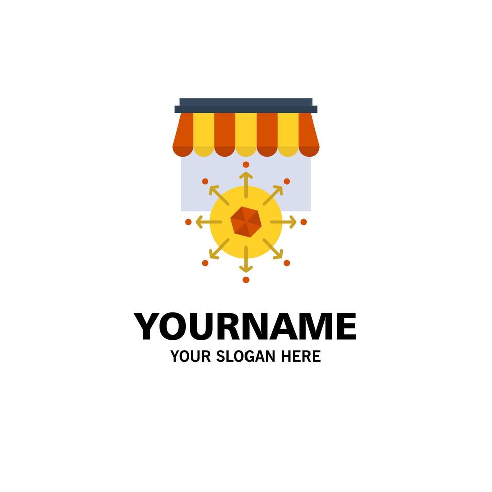 Shop Shopping Goal Business Business Logo Template Flat Color vector