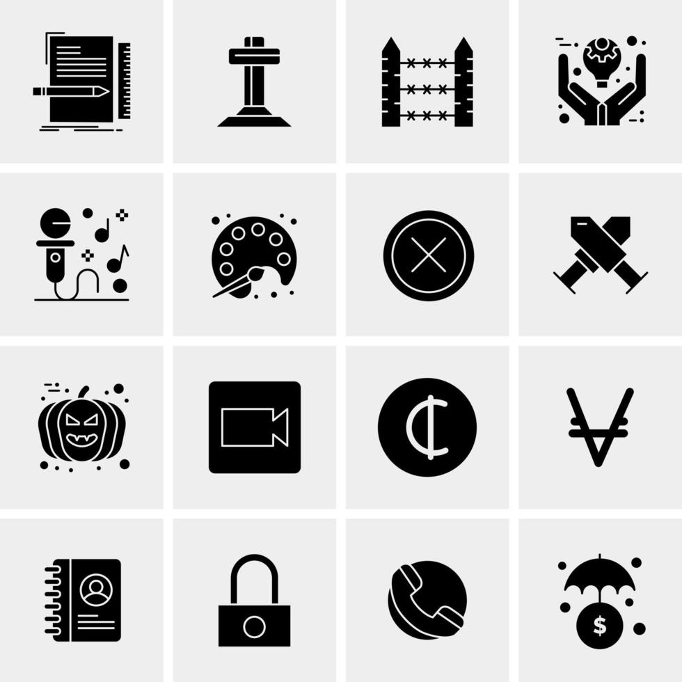 16 iconos de negocios universales vector ilustración de icono creativo para usar en proyectos relacionados con la web y dispositivos móviles