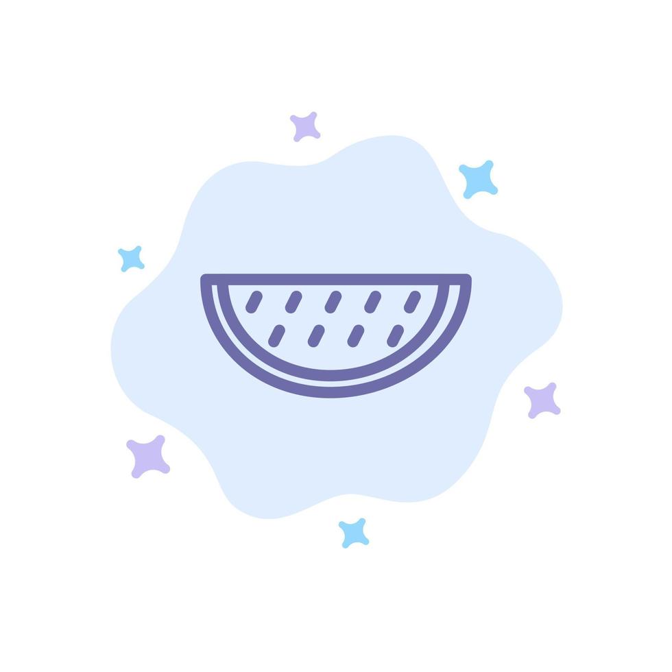 Fruits Melon Summer Water Blue Icon on Abstract Cloud Background vector
