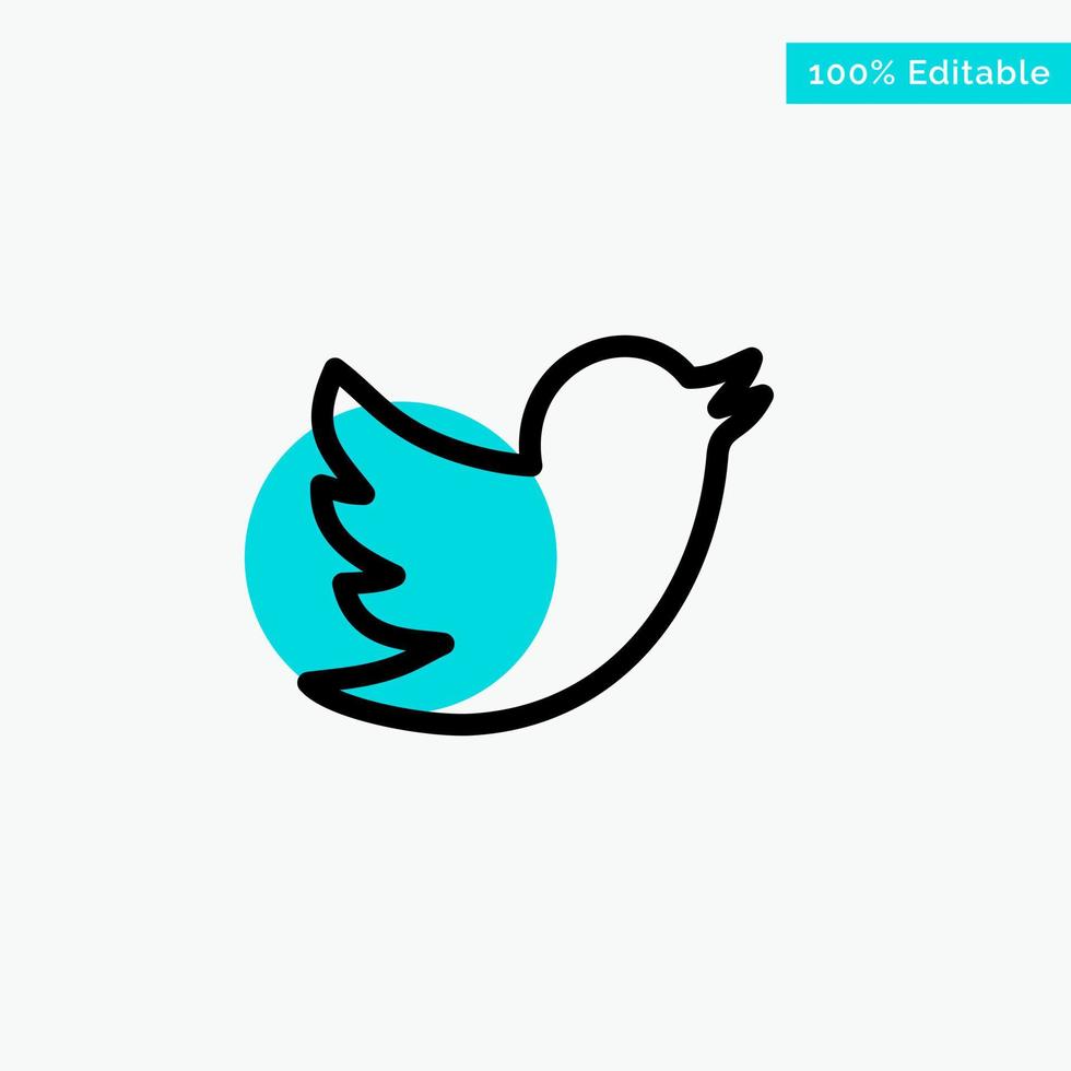 red social twitter turquesa resaltar círculo punto vector icono