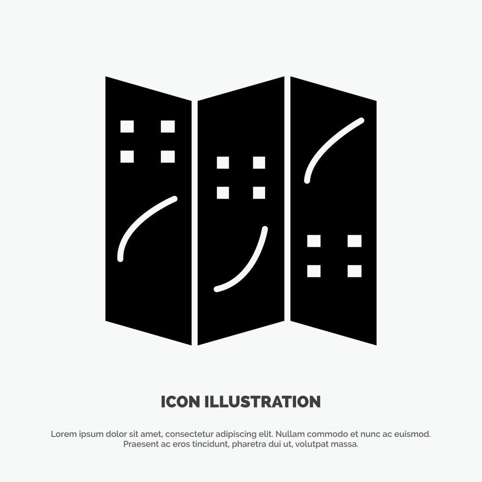 Map Navigation Location solid Glyph Icon vector