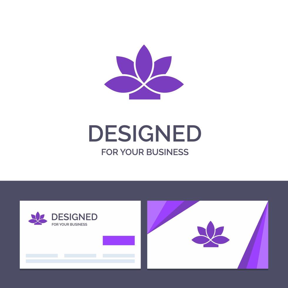Creative Business Card and Logo template Flower India Lotus Plant Vector Illustration