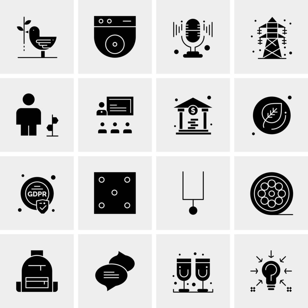 16 iconos de negocios universales vector ilustración de icono creativo para usar en proyectos relacionados con la web y dispositivos móviles