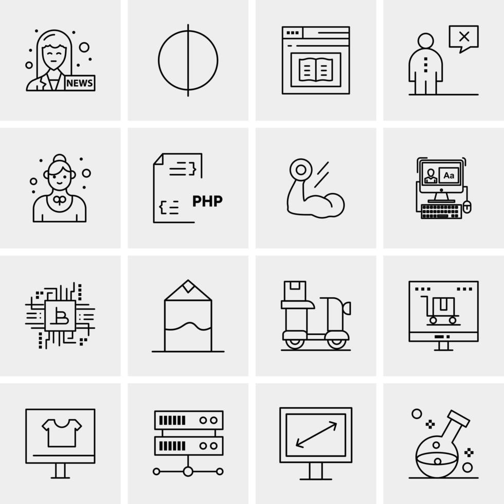 16 Universal Business Icons Vector Creative Icon Illustration to use in web and Mobile Related project