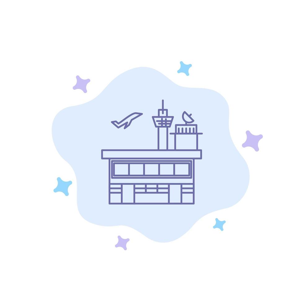 Airport Conveyance Shipping Transit Transport Transportation Blue Icon on Abstract Cloud Background vector