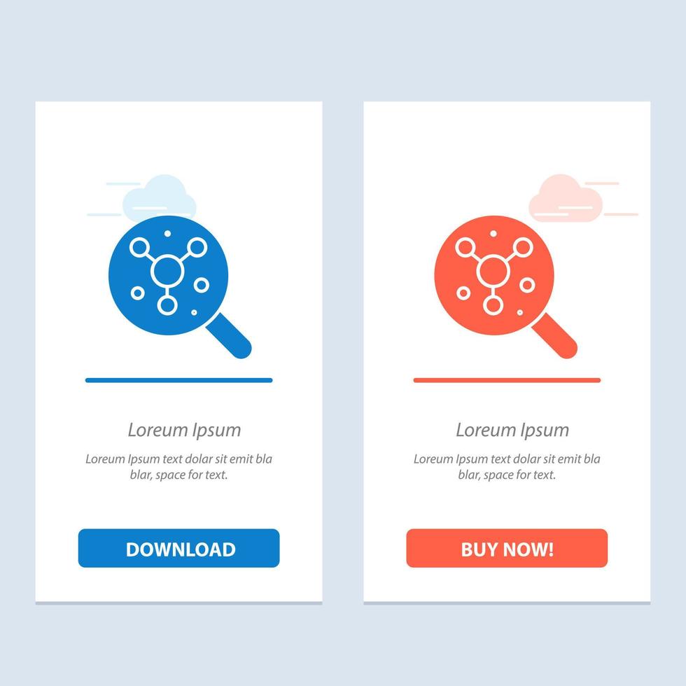 Search Atom Molecule Science  Blue and Red Download and Buy Now web Widget Card Template vector