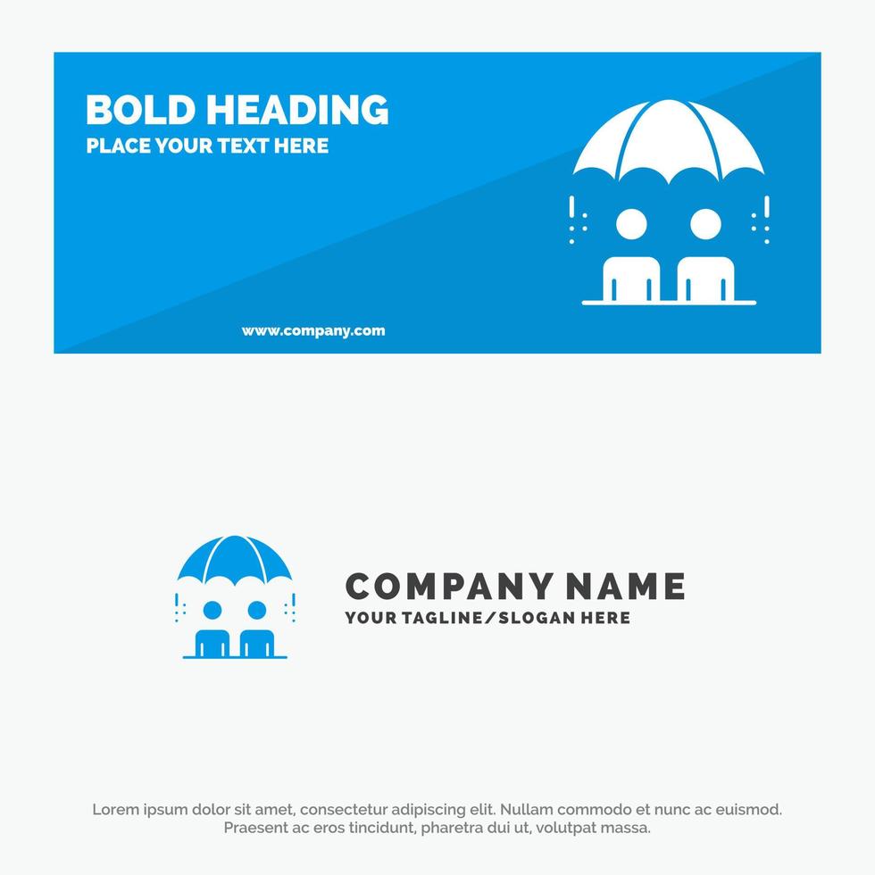 Business Management Modern Risk SOlid Icon Website Banner and Business Logo Template vector