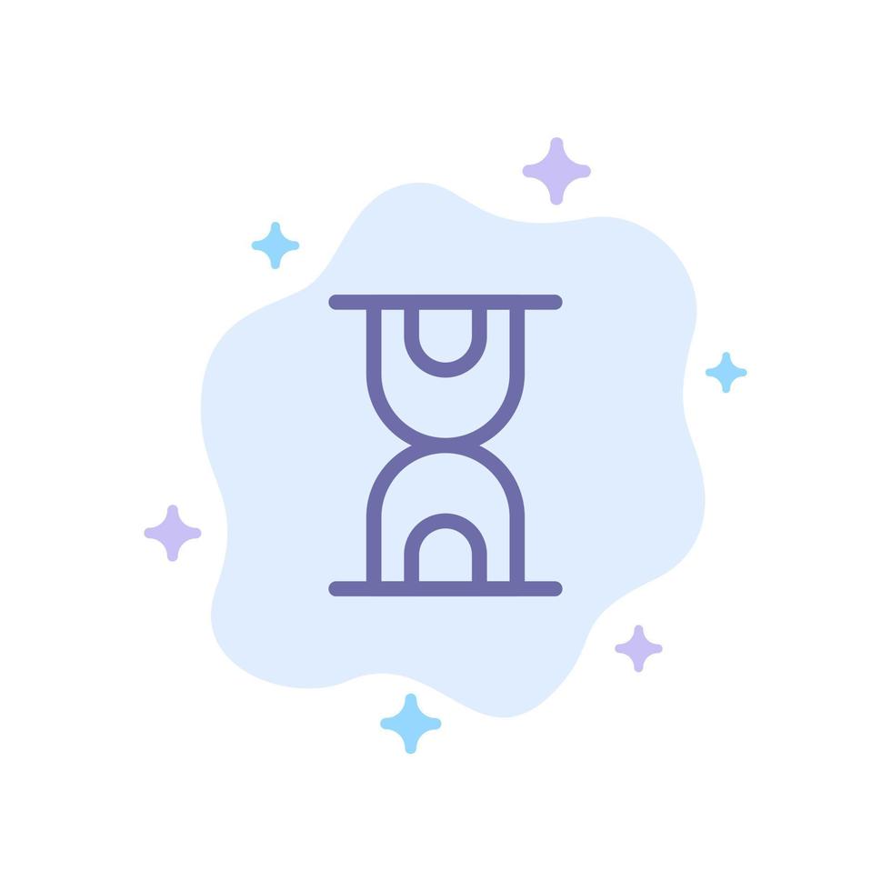 Glass Hour Loading Blue Icon on Abstract Cloud Background vector