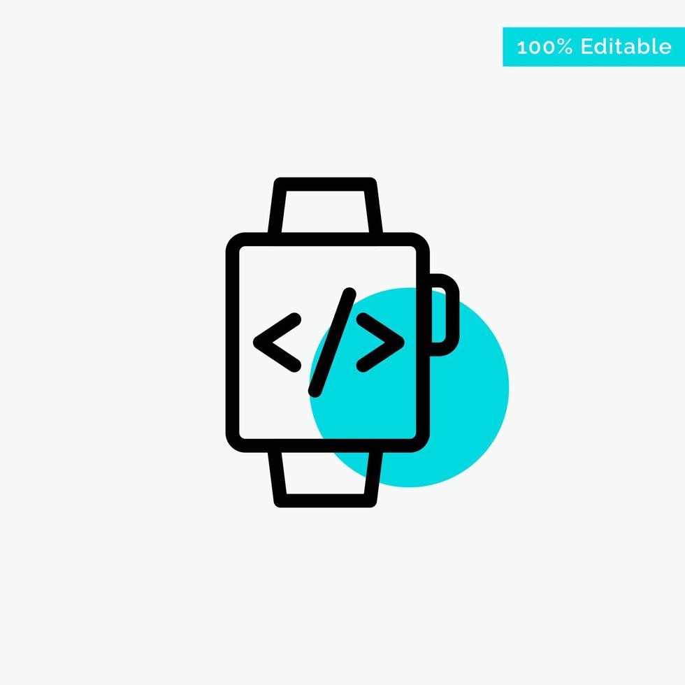 reloj mano reloj tiempo reloj turquesa resaltar círculo punto vector icono