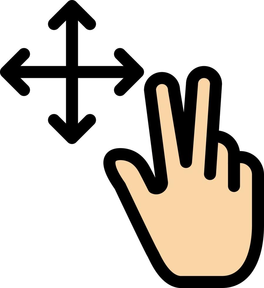 Finger Gesture Hold  Flat Color Icon Vector icon banner Template