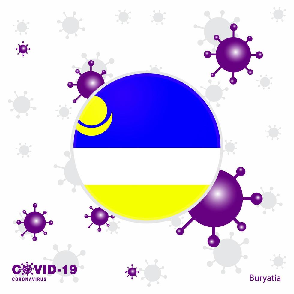 Pray For Buryatia COVID19 Coronavirus Typography Flag Stay home Stay Healthy Take care of your own health vector