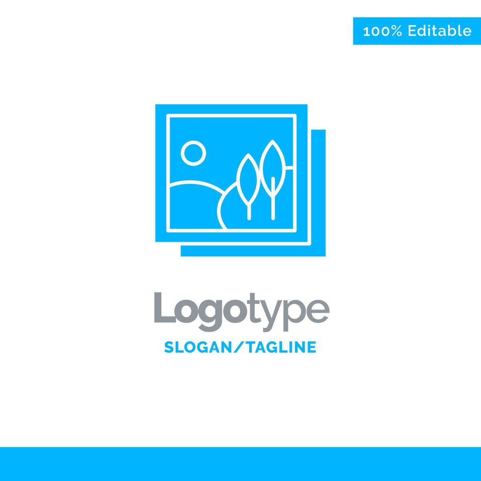 Frame Gallery Image Picture Blue Business Logo Template vector