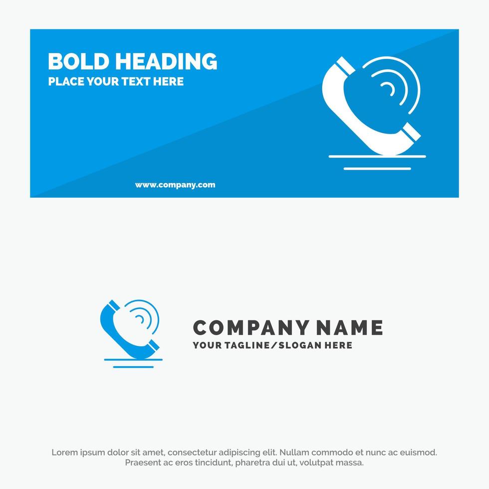 Call Communication Phone Services SOlid Icon Website Banner and Business Logo Template vector