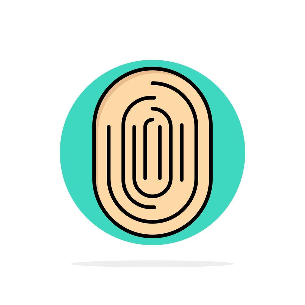 Fingerprint Identity Recognition Scan Scanner Scanning Abstract Circle Background Flat color Icon vector