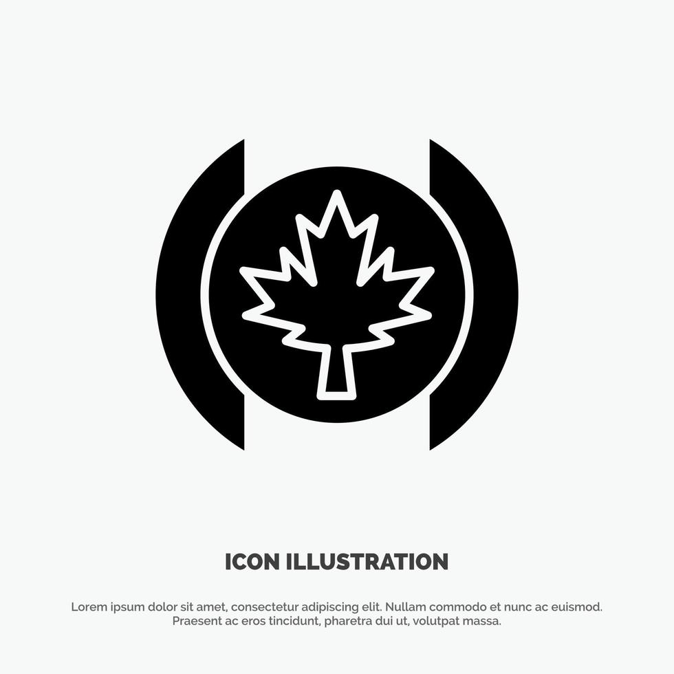 Flag Leaf Tree solid Glyph Icon vector