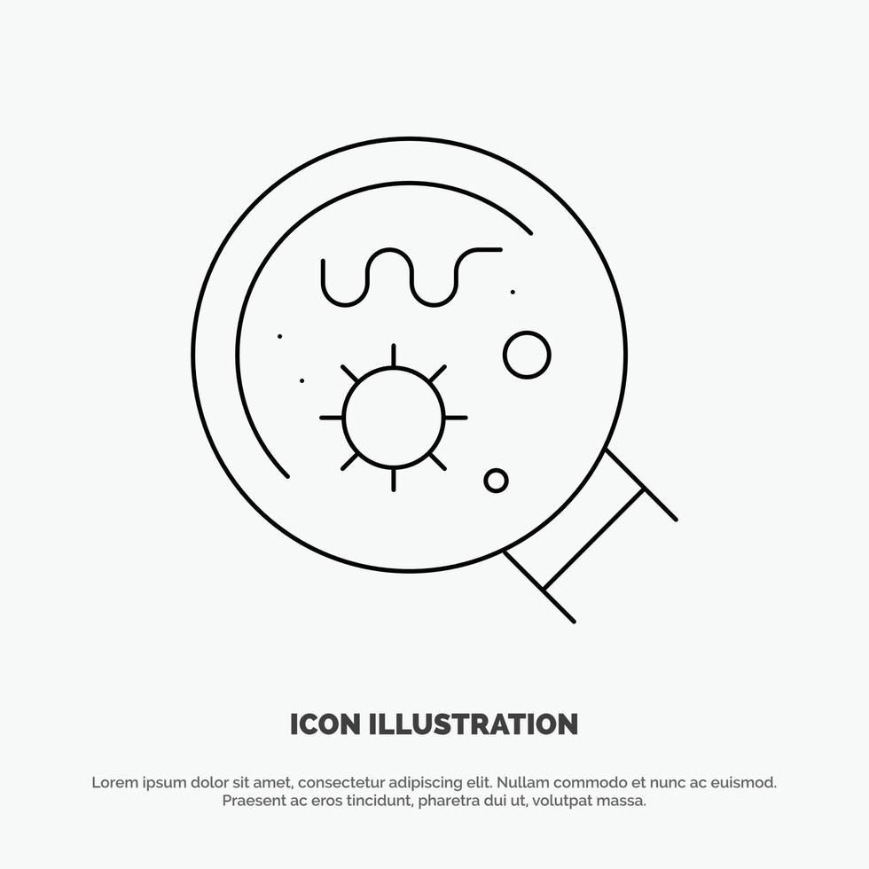 Germs Laboratory Magnifier Science Line Icon Vector