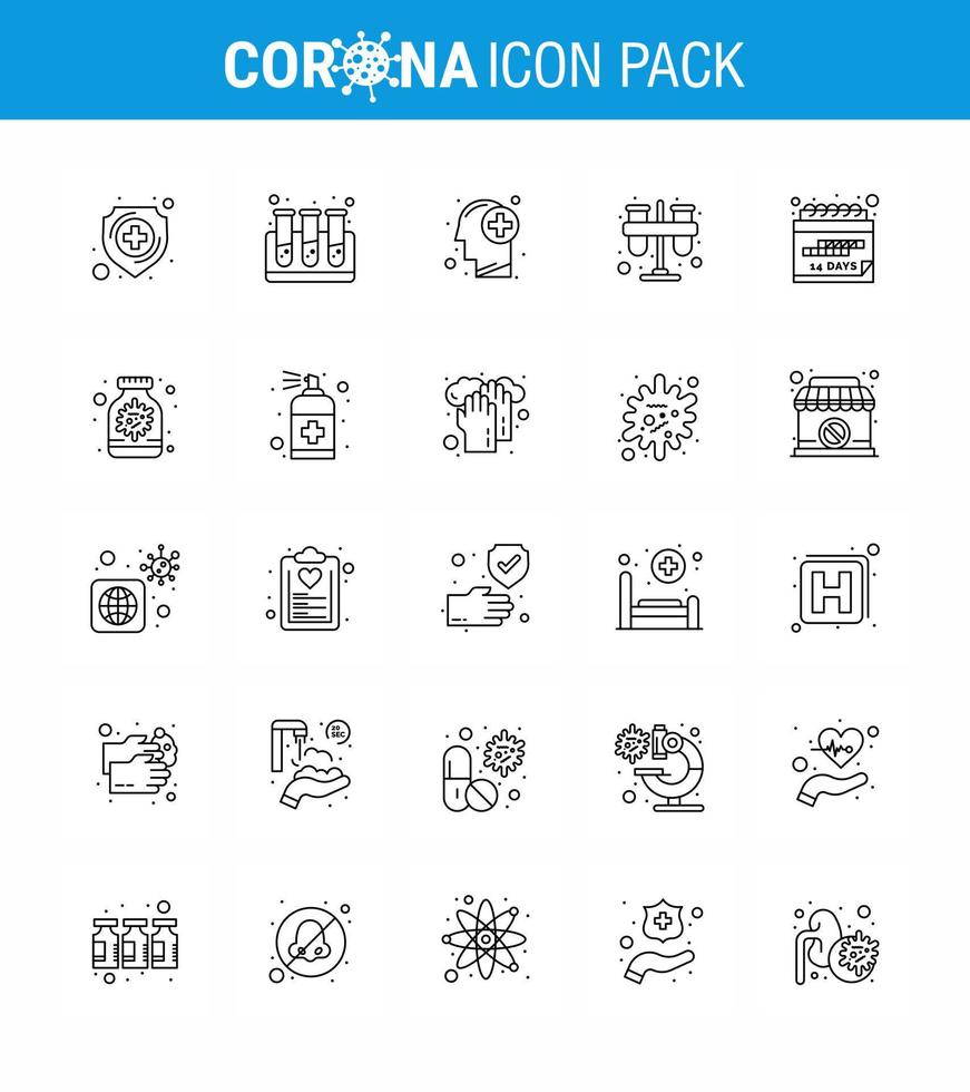 Corona virus disease 25 line icon pack suck as event tubes healthcare practicum chemist viral coronavirus 2019nov disease Vector Design Elements