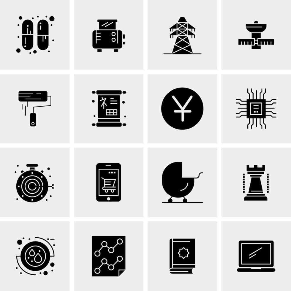 16 iconos de negocios universales vector ilustración de icono creativo para usar en proyectos relacionados con la web y dispositivos móviles