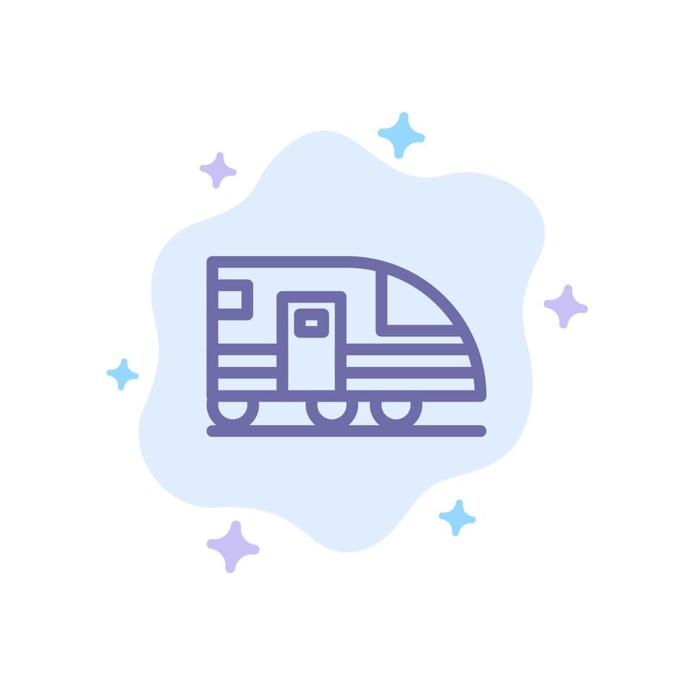 Station Subway Train Transportation Blue Icon on Abstract Cloud Background vector
