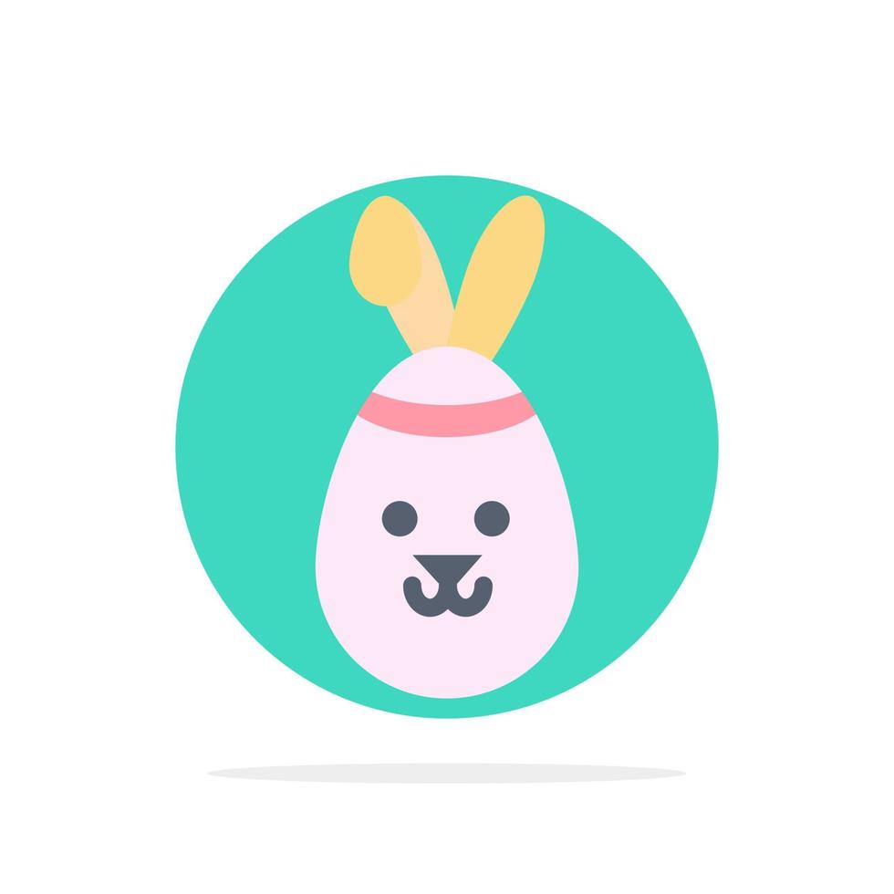 conejo conejito de pascua icono de color plano de fondo de círculo abstracto vector